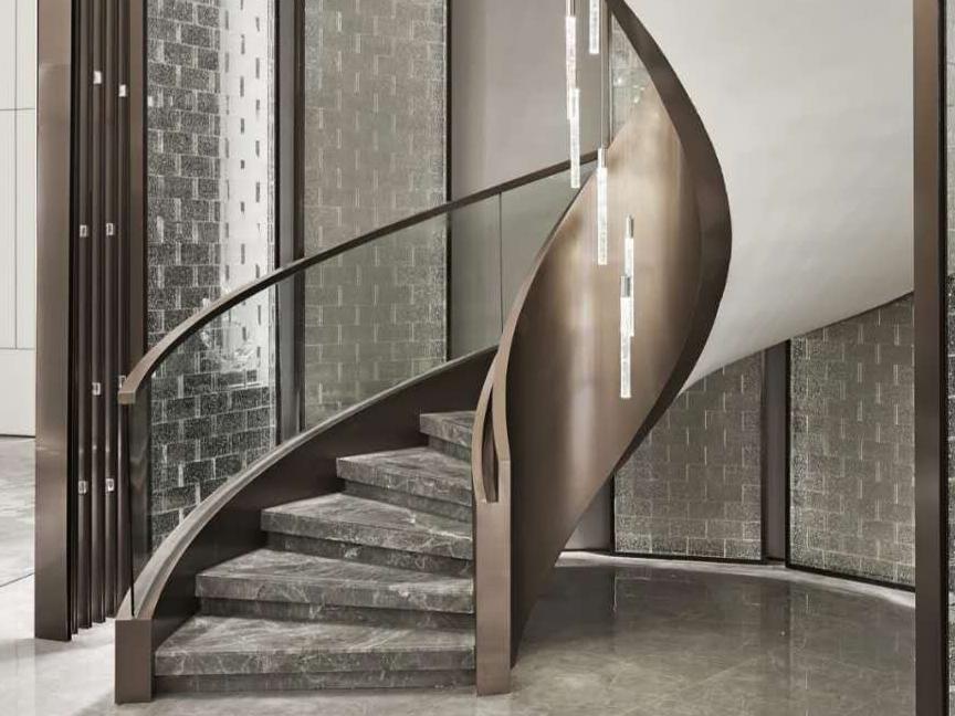 家裝（zhuāng）高檔鈦金色不鏽鋼樓梯扶手