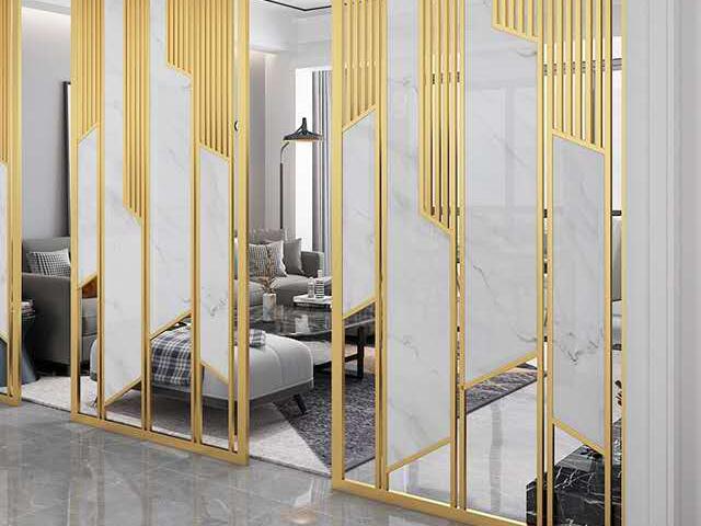家用客廳不鏽鋼屏風花（huā）格隔斷