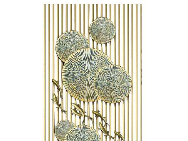 背景牆雕刻銅屏風