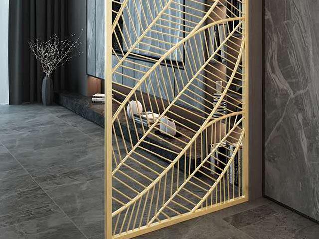 黃鈦金噴砂不鏽鋼花格