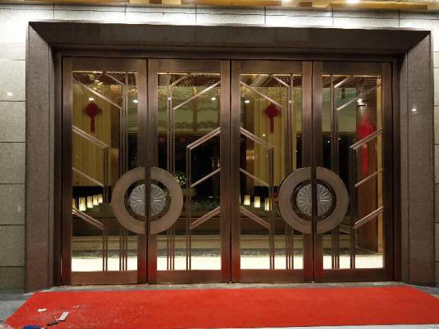 寫字（zì）樓紅古銅不鏽鋼玻璃門