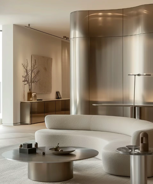 別再用‘鋼板’封天花板！這組會呼吸的（de）水紋波，讓硬核金屬秒變高級藝術品