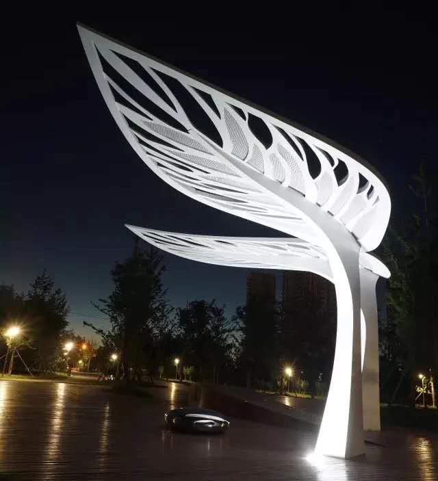 景觀不鏽鋼雕塑葉子