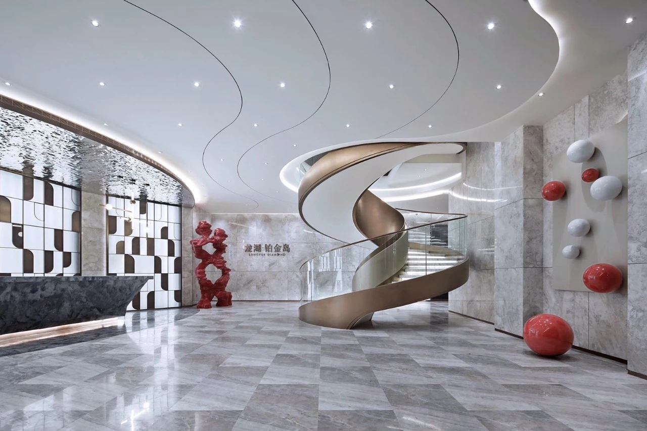 豪華會所不鏽鋼(gāng)樓(lóu)梯扶手 豪華會所(suǒ)不鏽鋼樓梯扶(fú)手