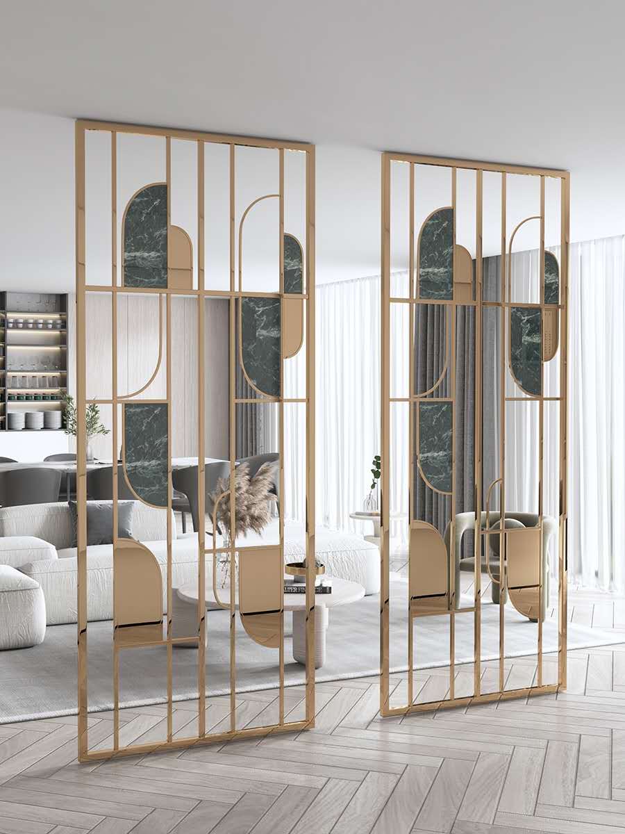 大客廳不鏽鋼(gāng)屏風背景牆 大客廳不鏽鋼(gāng)屏風(fēng)背(bèi)景牆